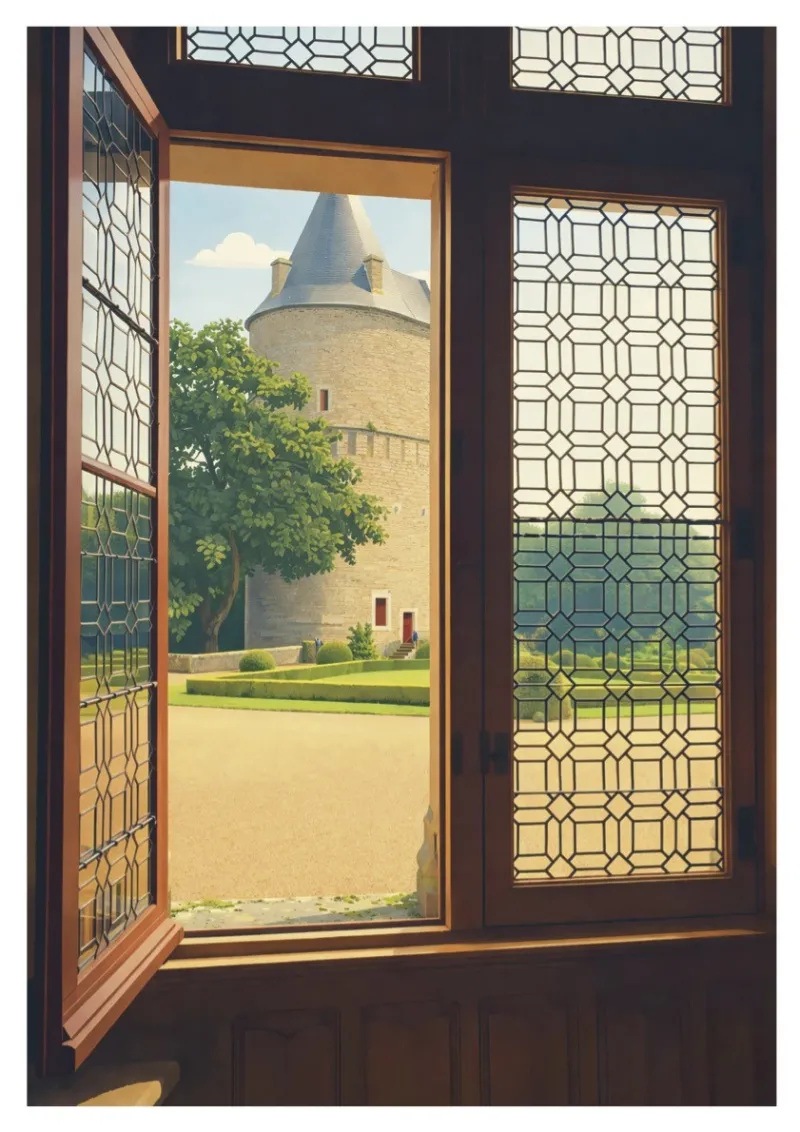 Brittany Castle Poster - Window on Josselin