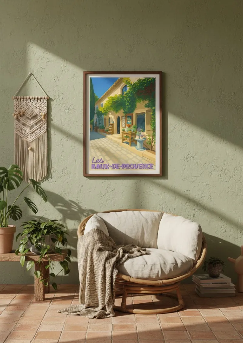 Affiche Les Baux-de-Provence -  Ruelle Ensoleillée (3)