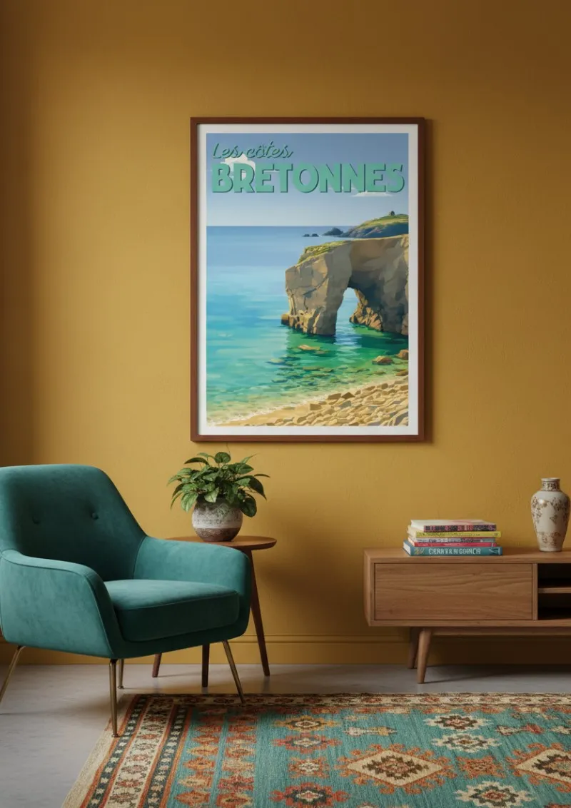 Affiche Bretagne Port-Blanc - Les Côtes Bretonnes (4)
