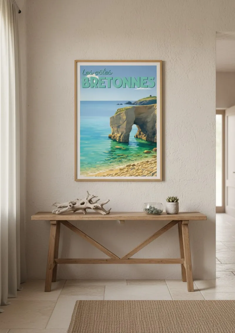 Affiche Bretagne Port-Blanc - Les Côtes Bretonnes (2)