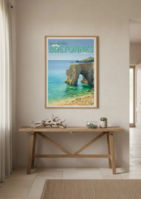 Affiche Bretagne Port-Blanc - Les Côtes Bretonnes (2)
