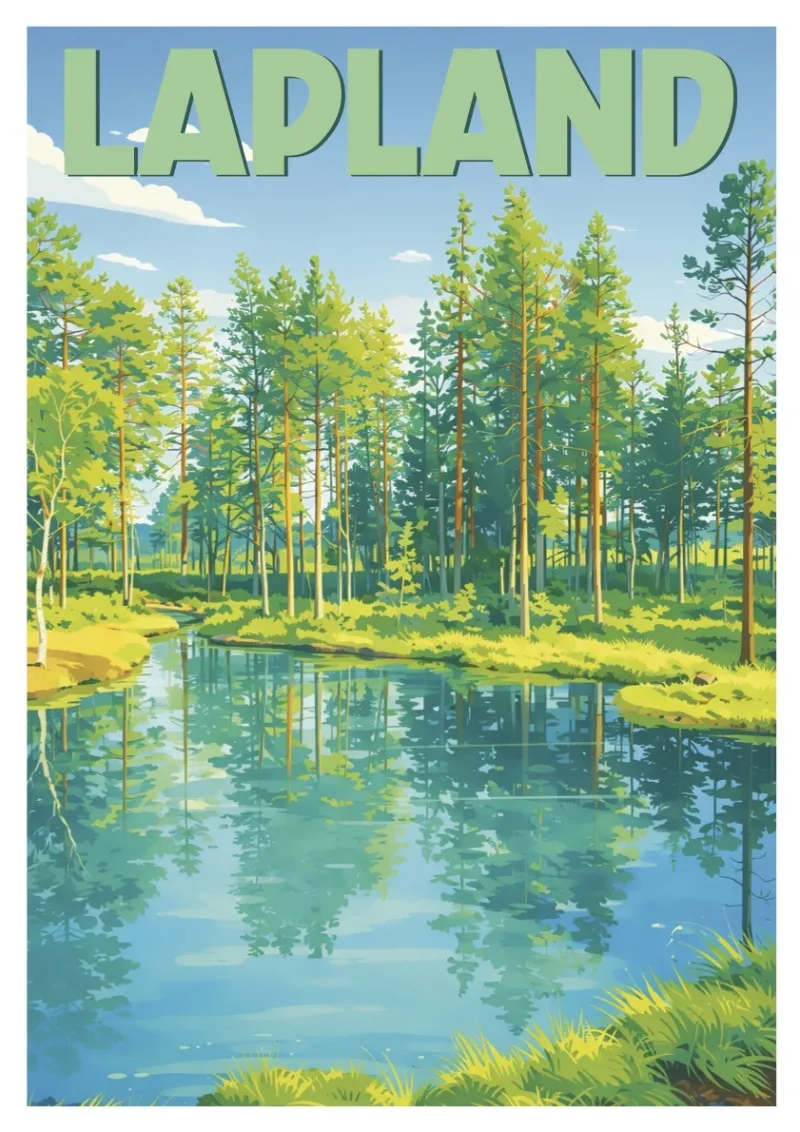 Affiche Laponie - Le Lac Turquoise