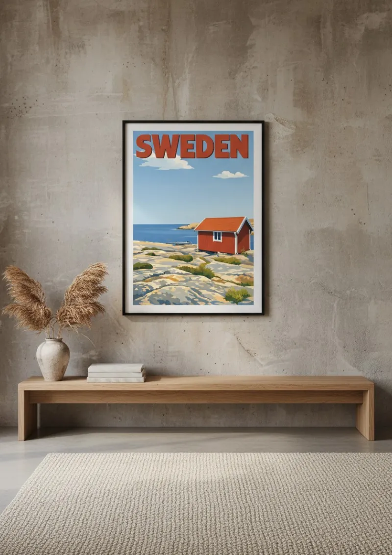 Affiche Suède -  Maison rouge de Smögen (4)