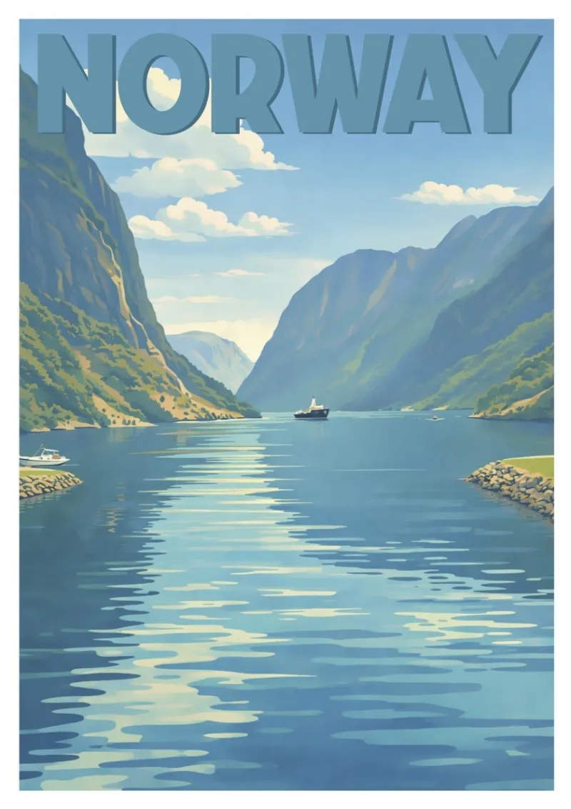 Affiche Norvège - Geiranger fjord