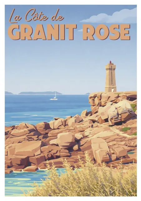 Affiche Bretagne - La Côte de Granit Rose