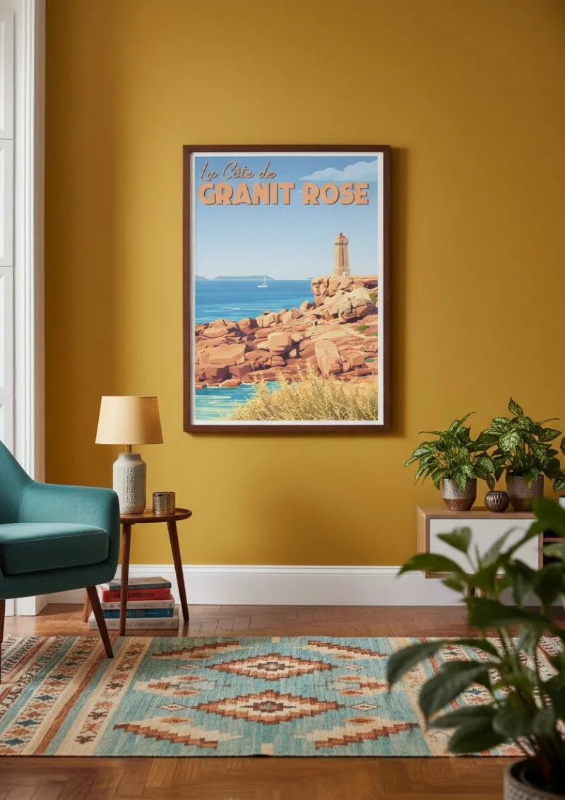 Affiche Bretagne - La Côte de Granit Rose (3)