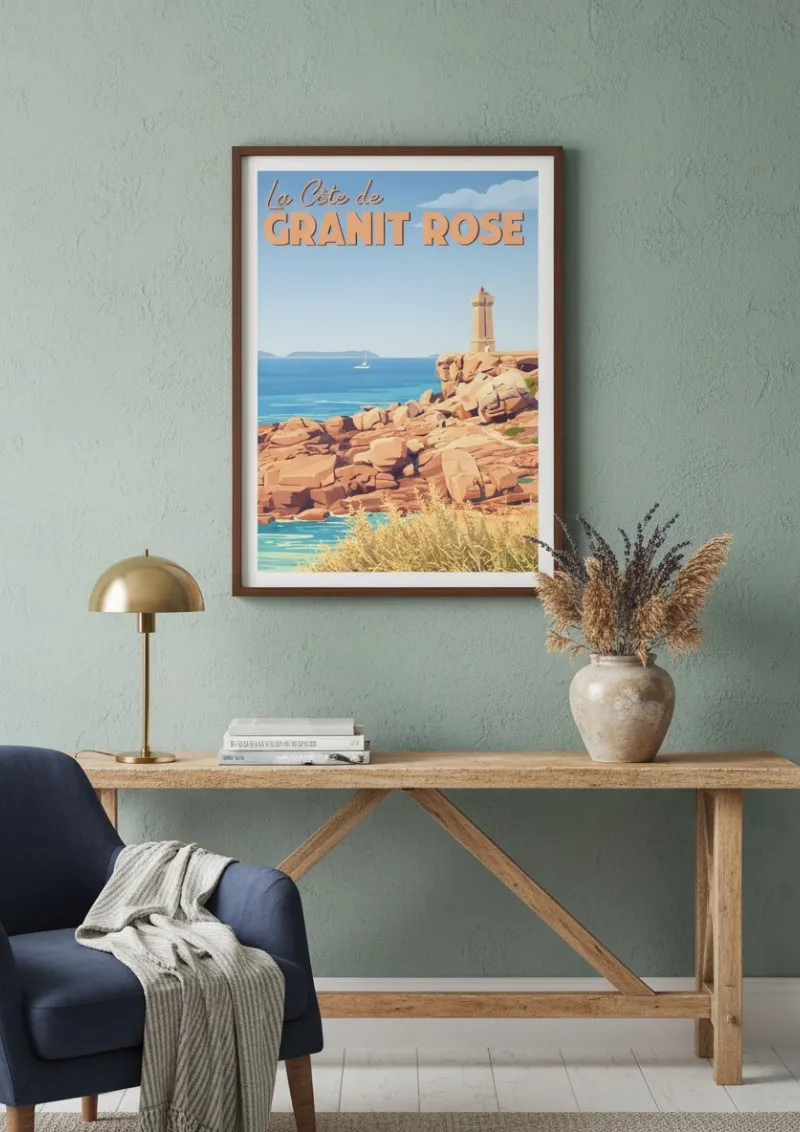 Affiche Bretagne - La Côte de Granit Rose (4)
