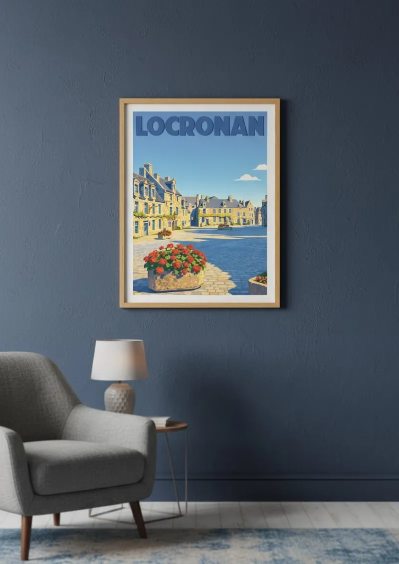 Affiche Bretagne - Locronan Place du Village (4)