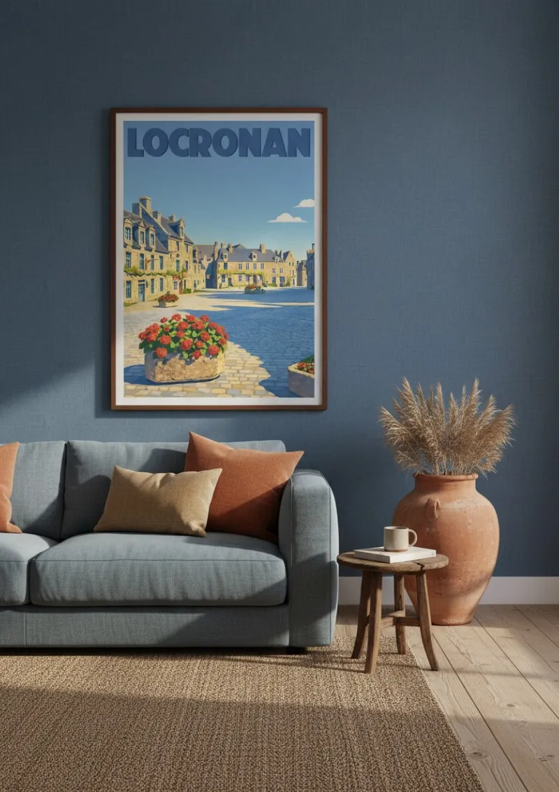 Affiche Bretagne - Locronan Place du Village (2)
