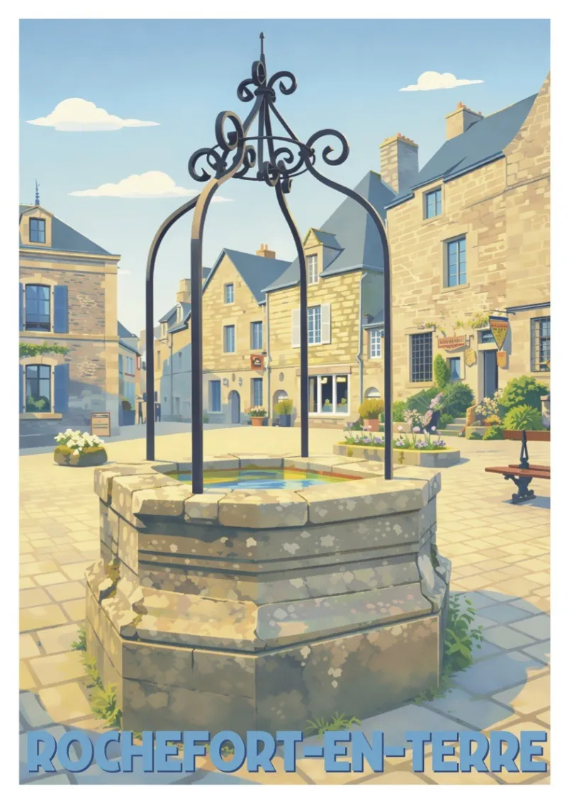 Affiche Bretagne - Rochefort-en-Terre