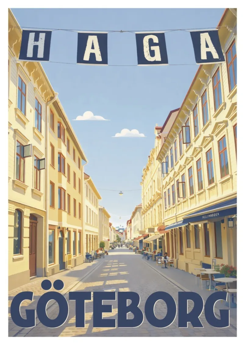 Gothenburg Sweden Poster - Haga District