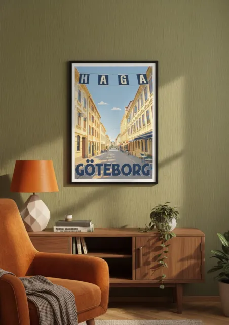 Affiche Suède Göteborg - Quartier Haga (2)