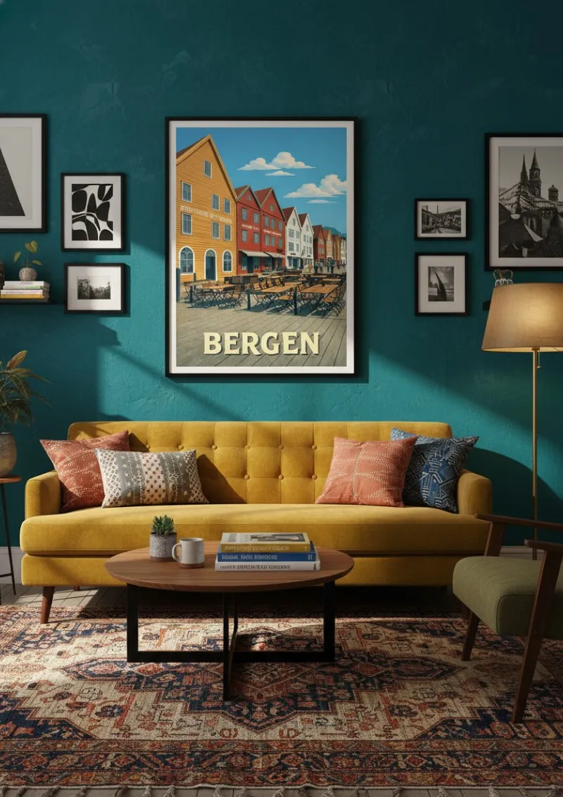 Affiche Bergen -  Quais de Bryggen (2)