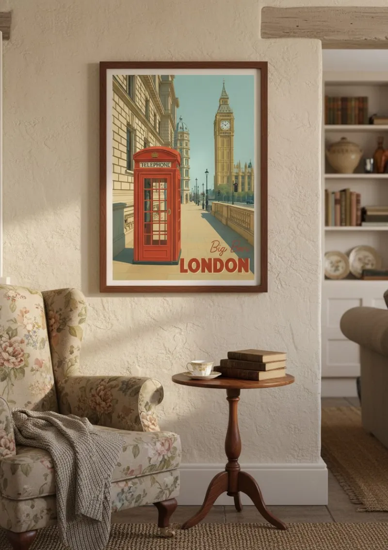 Affiche Londres - Big Ben et Cabine Téléphonique (4)