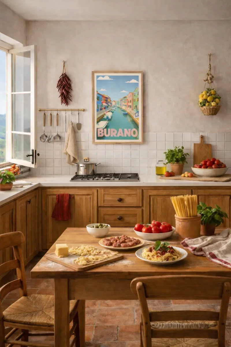 Affiche Burano -  Canal et Maisons Colorées (4)