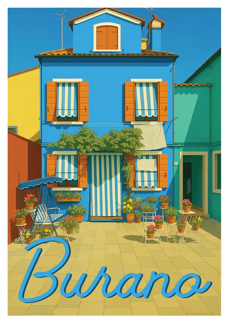 Poster Burano - Blue House