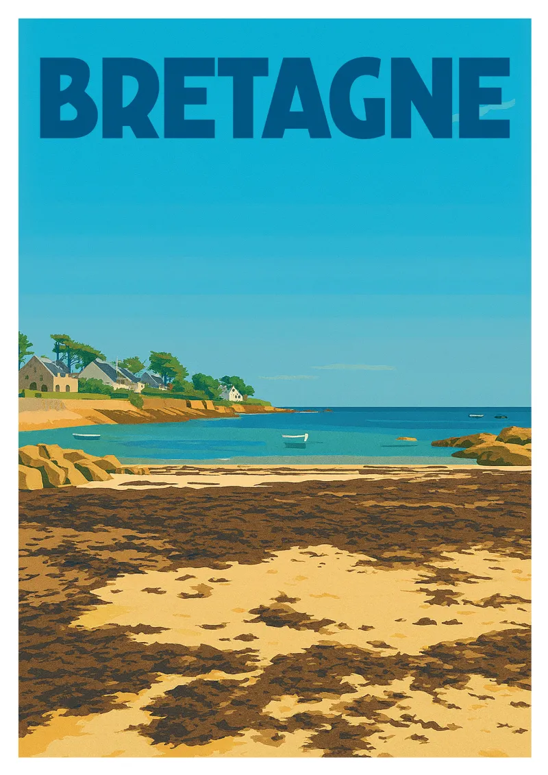 Affiche Bretagne -  Bord de Mer