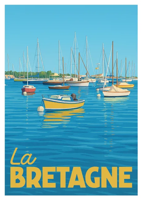 Affiche Bretagne - Port de Plaisance