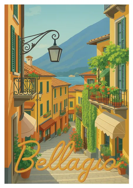 Affiche Bellagio -  Lac de Côme
