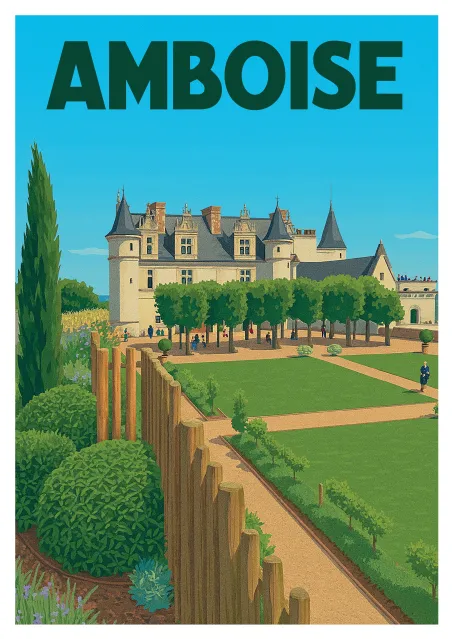 Affiche Amboise - Le jardin du château