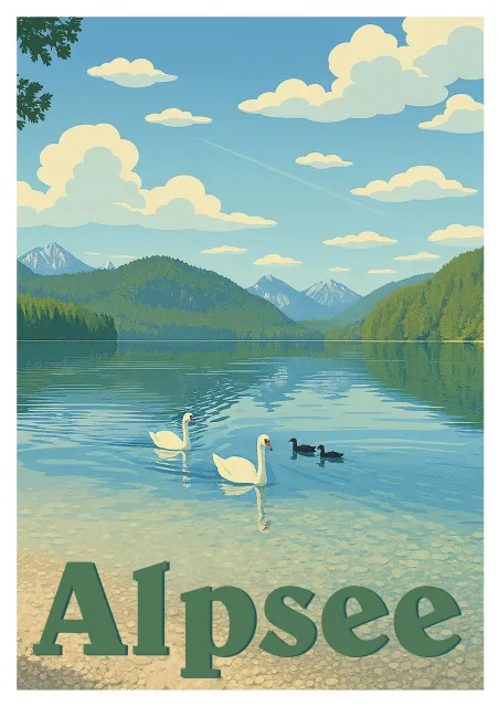 Alpsee Poster - The Calm of Bavarian Waters