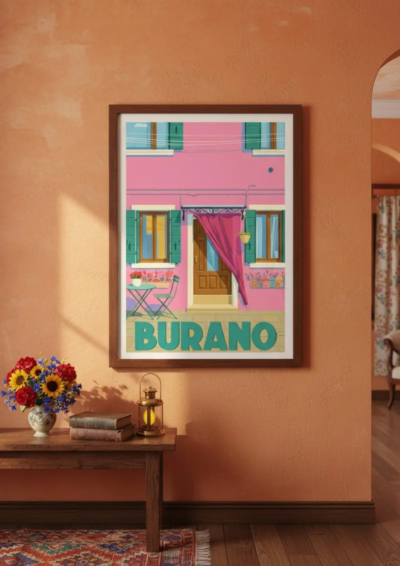 Affiche Burano - La maison rose (3)