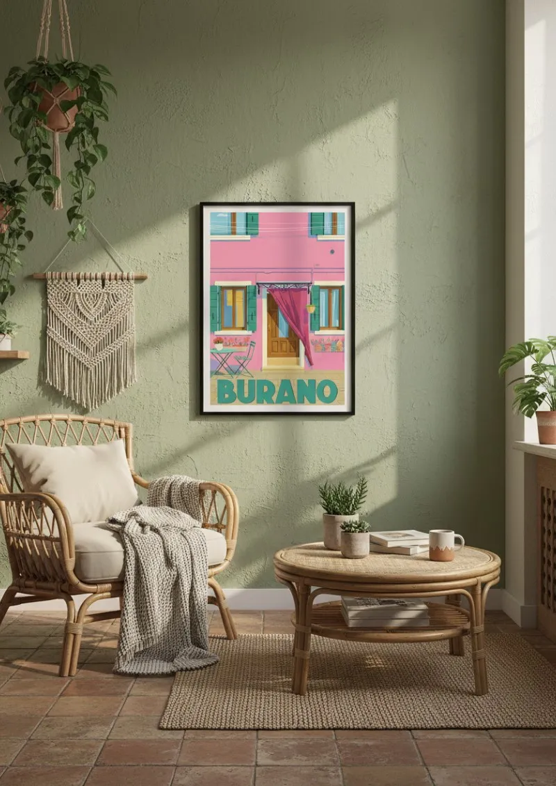 Affiche Burano - La maison rose (4)