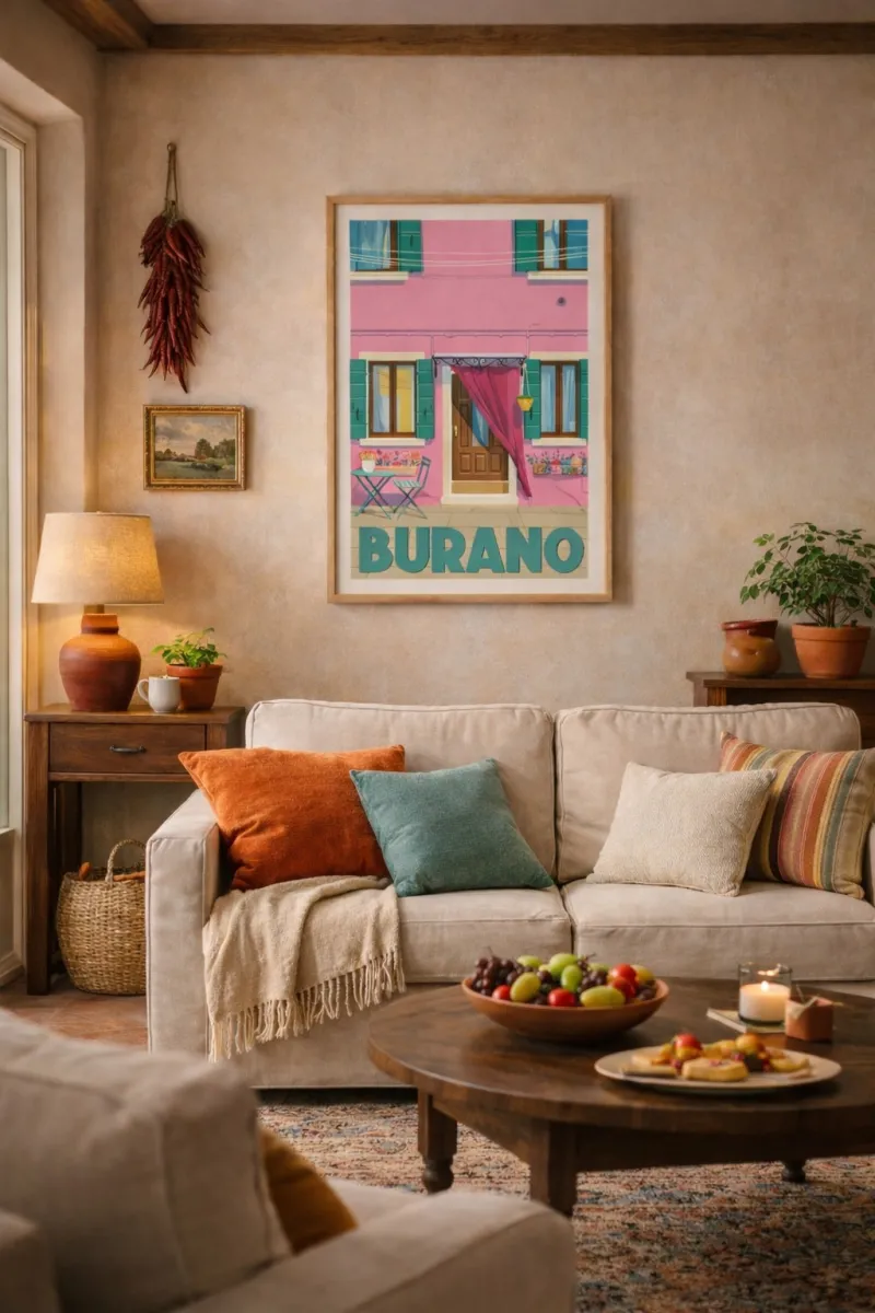 Burano Poster - The Pink House (2)