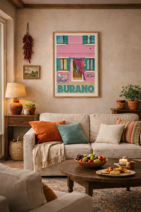 Burano Poster - The Pink House (2)