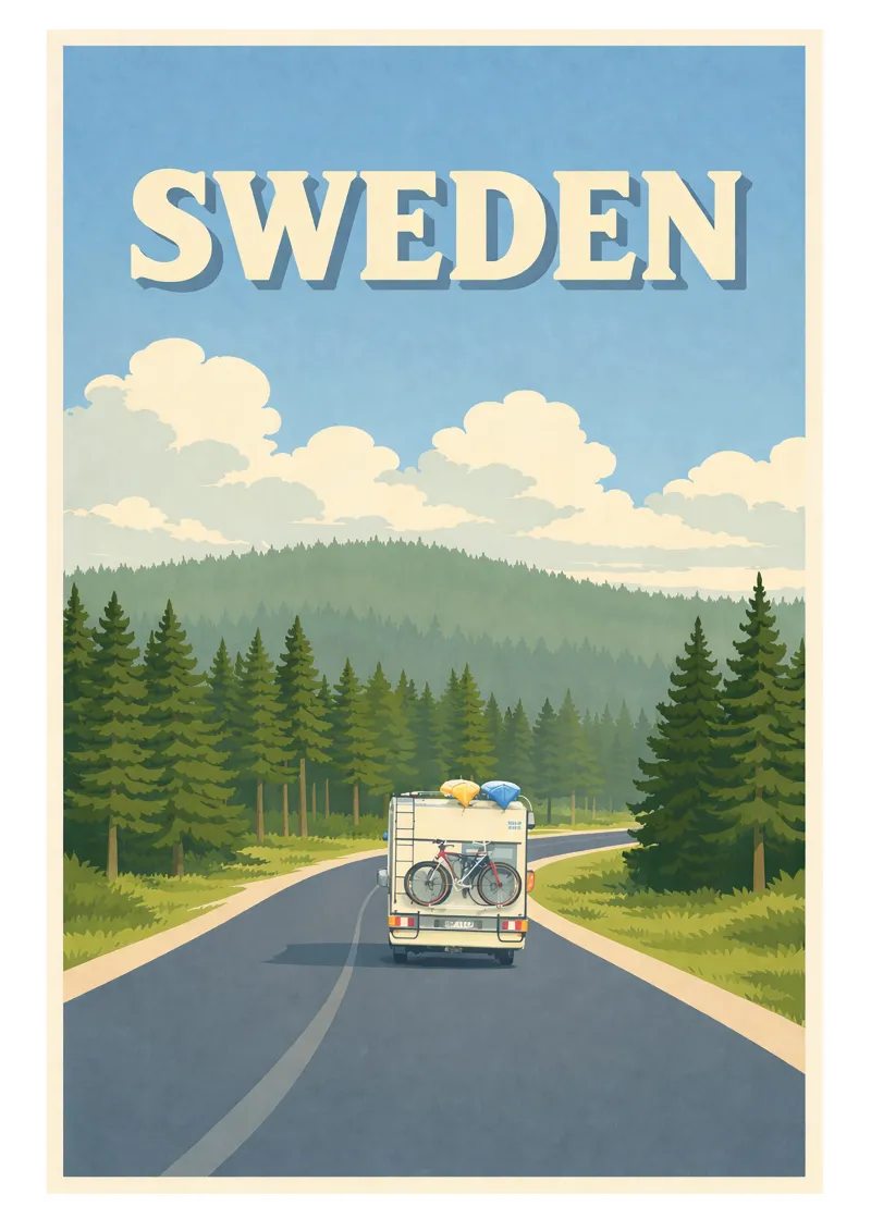 Sweden Poster - Nordic Road Trip