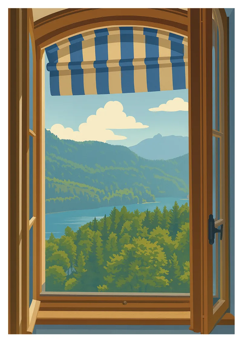 Affiche Hohenschwangau - Fenêtre sur le Lac