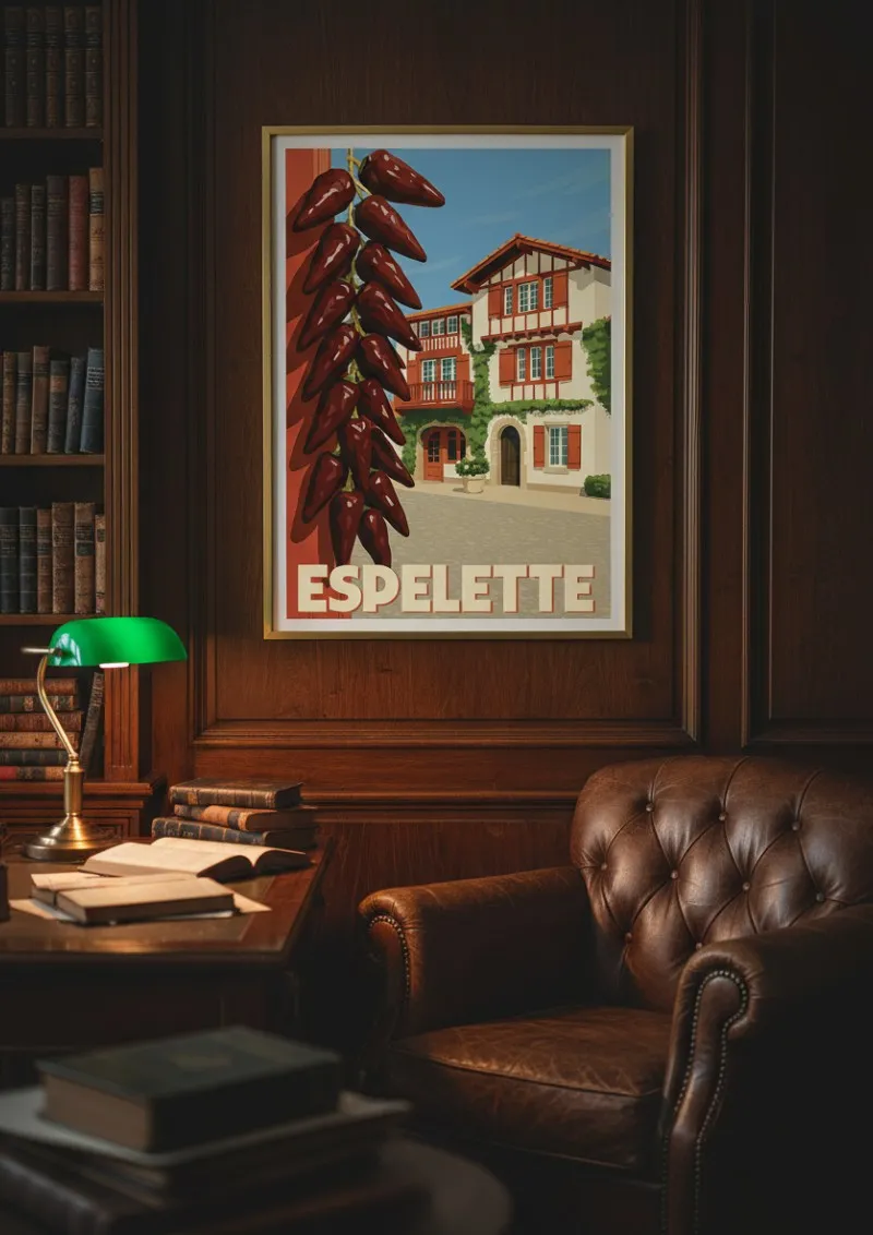Affiche Espelette - Piments et Architecture Basque (4)