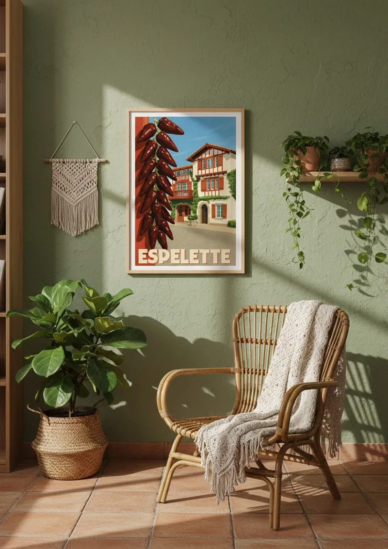 Affiche Espelette - Piments et Architecture Basque (3)