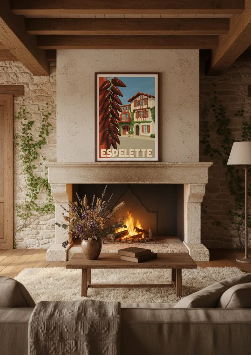 Affiche Espelette - Piments et Architecture Basque (2)