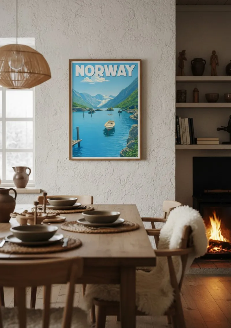 Affiche Norvège -  Fjord et Glacier (2)