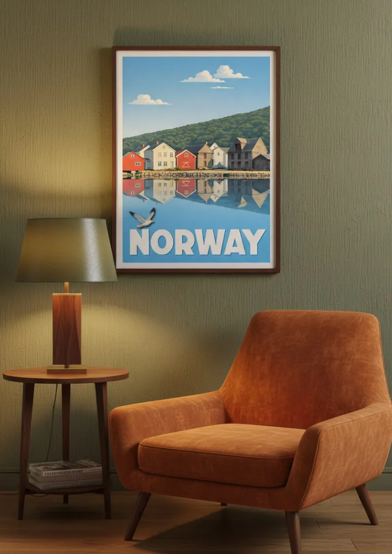 Affiche Norvège - Reflets du Fjord (3)