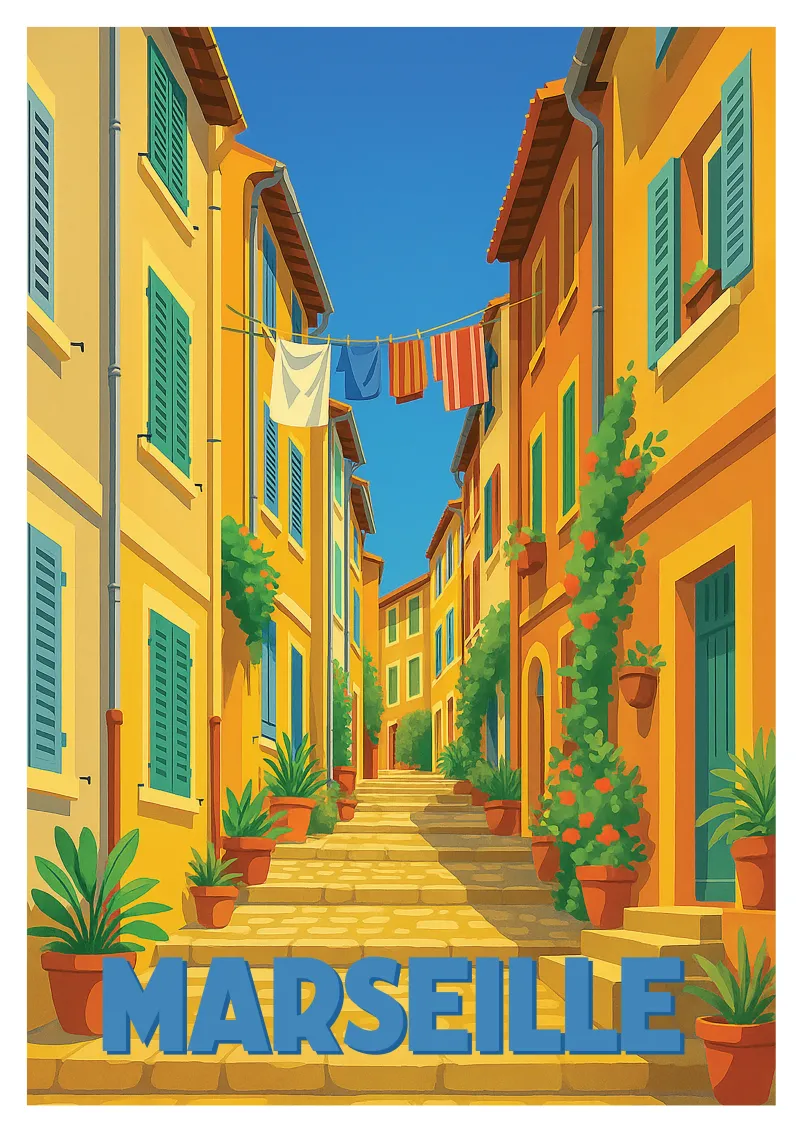 Marseille Poster - Le Panier District