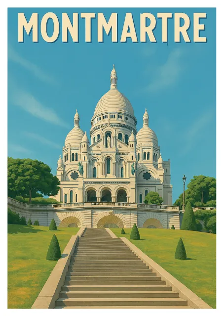 Affiche Montmartre - Basilique du Sacré-Cœur