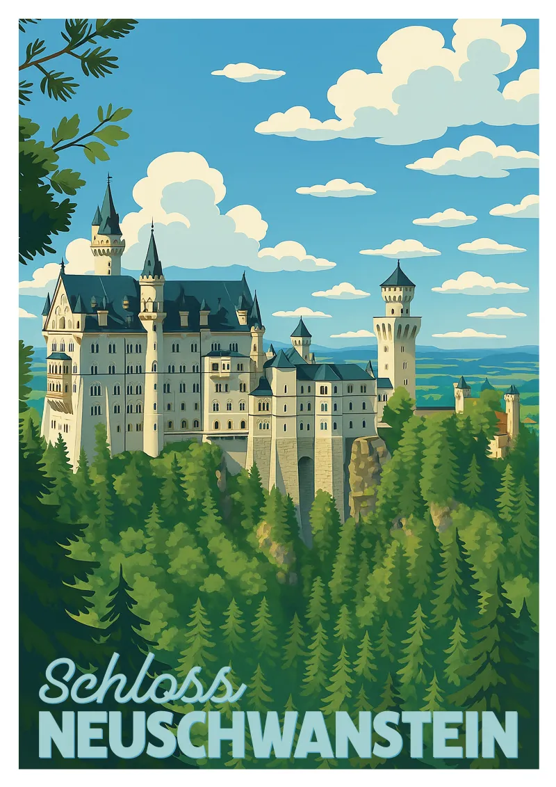 Affiche Château de Neuschwanstein - Alpes Bavaroises