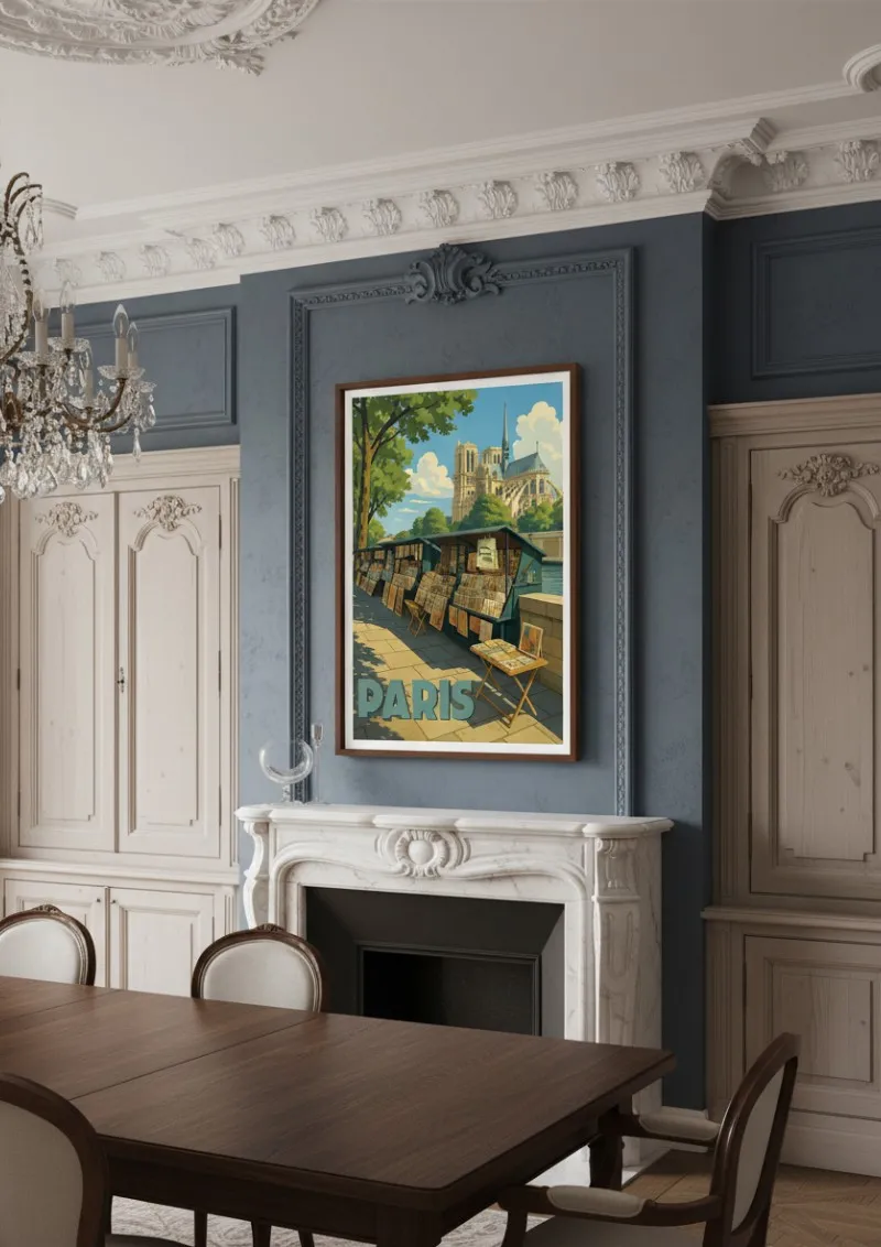 Affiche Paris - Bouquinistes et Notre-Dame (3)