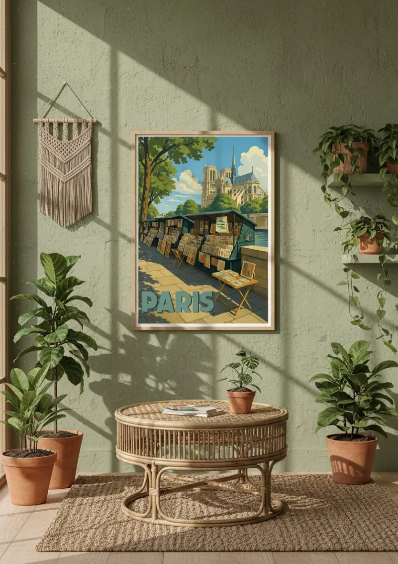 Affiche Paris - Bouquinistes et Notre-Dame (4)