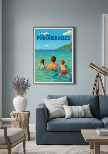 Affiche Porquerolles - Baignade (2)