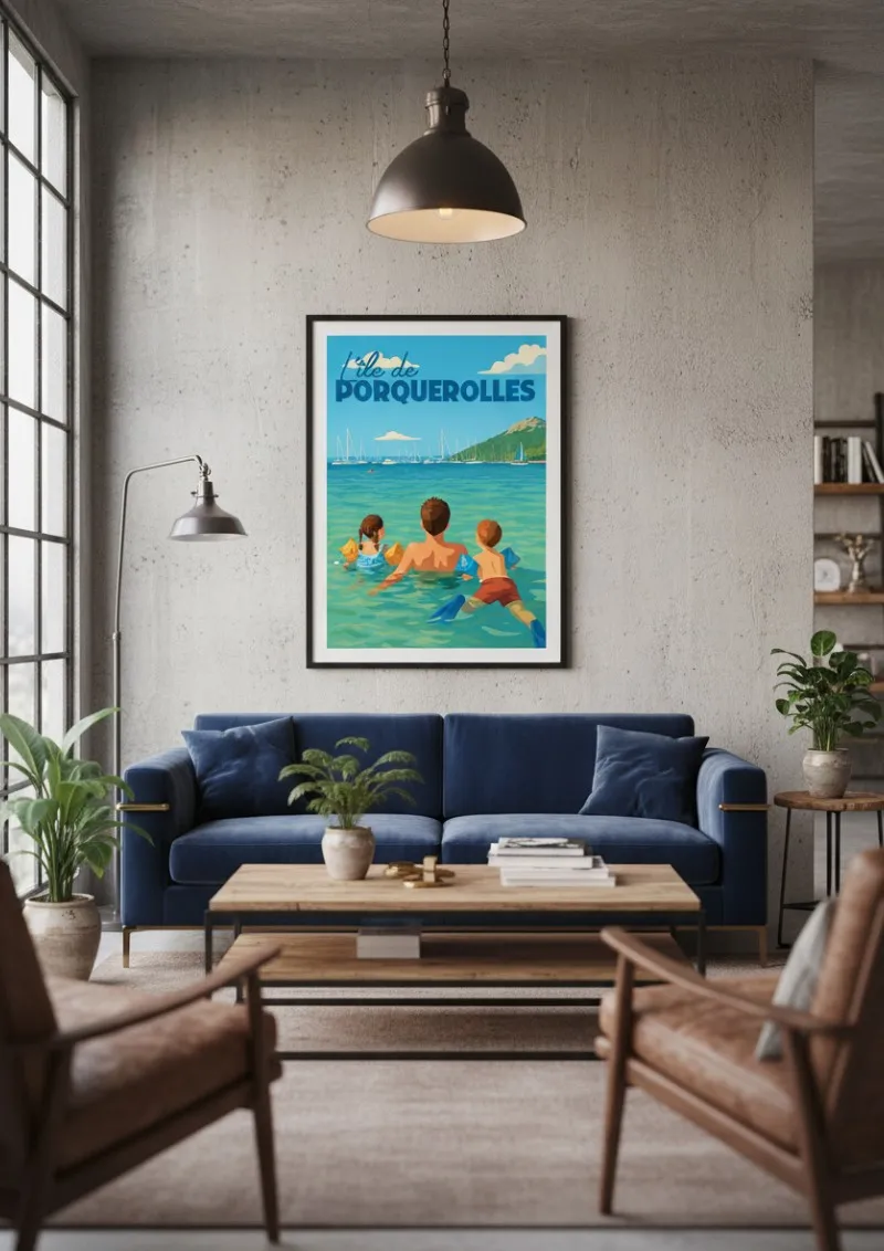 Affiche Porquerolles - Baignade (3)