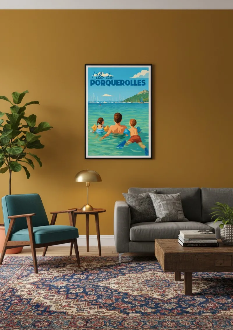 Affiche Porquerolles - Baignade (4)