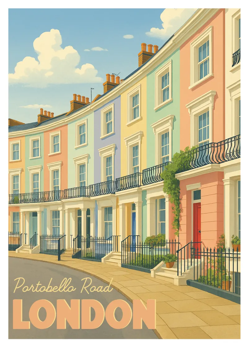 Affiche Portobello Road -  Londres