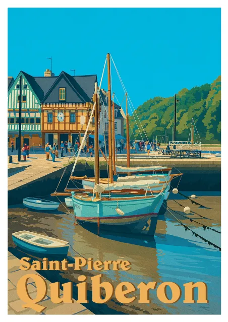 Affiche Saint-Pierre Quiberon -  Port Breton