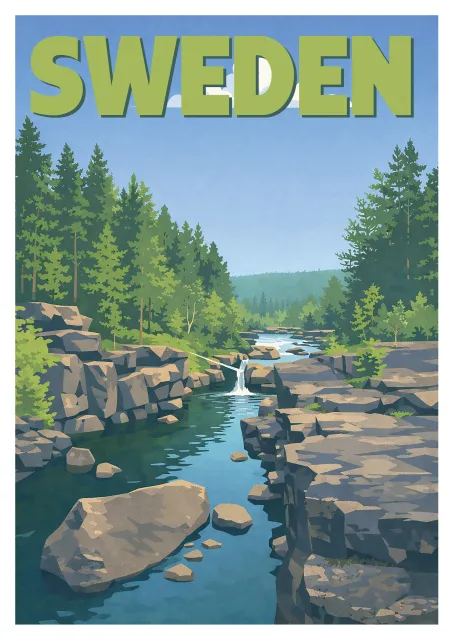 Affiche Suède - Nature Sauvage