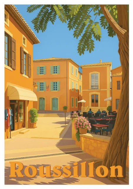 Roussillon Poster - Ochre Village in Provence