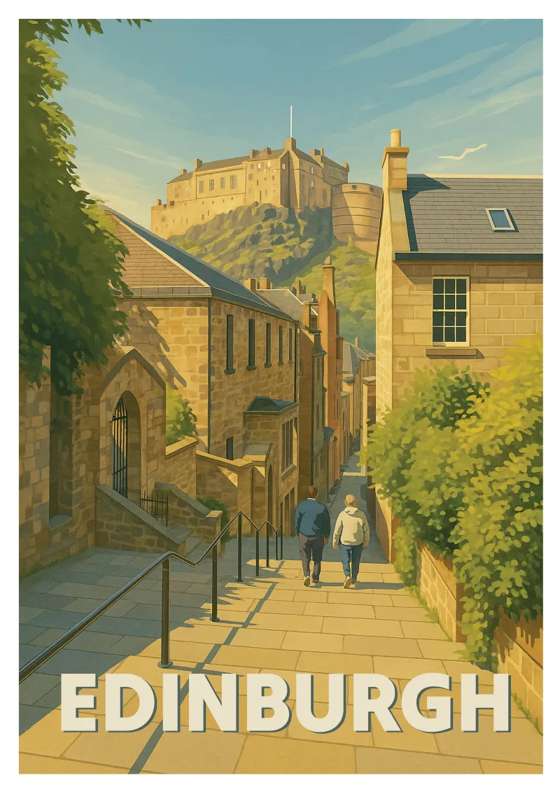 Affiche Edinburgh - Vue sur le Château
