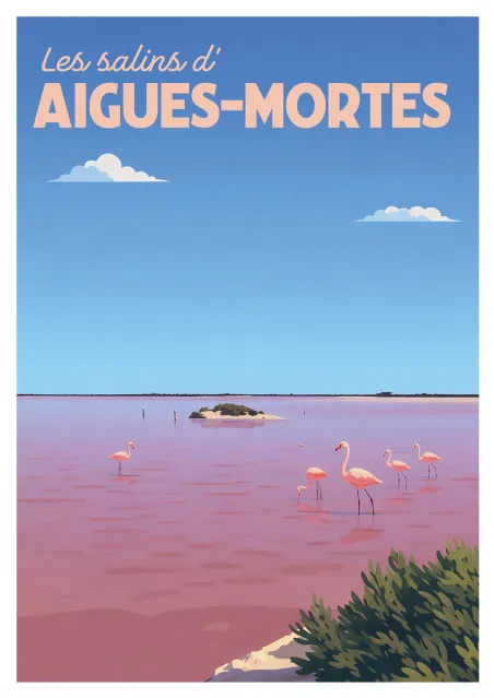 Affiche Camargue - Les Salins d’Aigues-Mortes